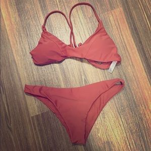 Orange Criss-Cross Back bikini